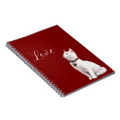 Carnet Chat blanc Chien du coeur rouge (Côté Droit)