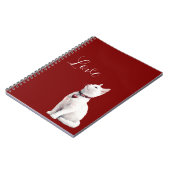 Carnet Chat blanc Chien du coeur rouge (Côté gauche)