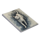 Carnet Chat blanc dans un style de dessin à l'encre chino (Côté Droit)
