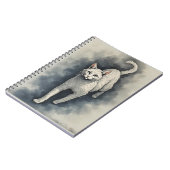 Carnet Chat blanc dans un style de dessin à l'encre chino (Côté gauche)