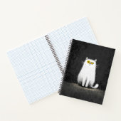 Carnet Chat Blanc Grincheux – Drôle d'Art Minimal de Chat (Intérieur)
