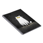 Carnet Chat Blanc Grognon – Drôle d'Art Minimal de Chat (Côté Droit)