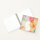 Carnet Chat blanc mignon, Animaux amusants, Fleur aquarel (Intérieur)