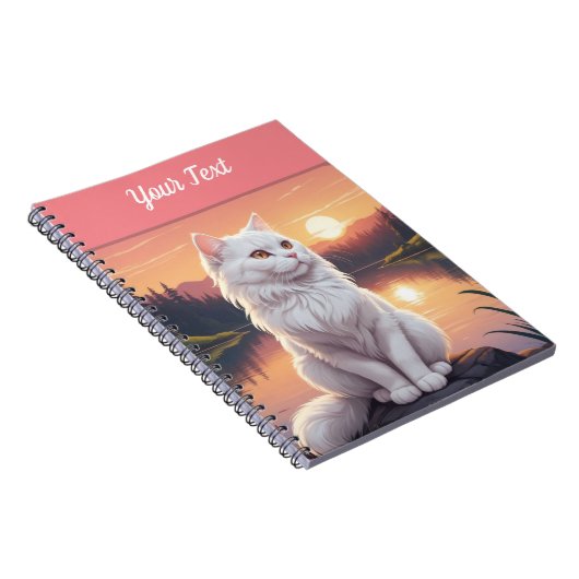 Carnet Chat blanc par lac (Côté Droit)