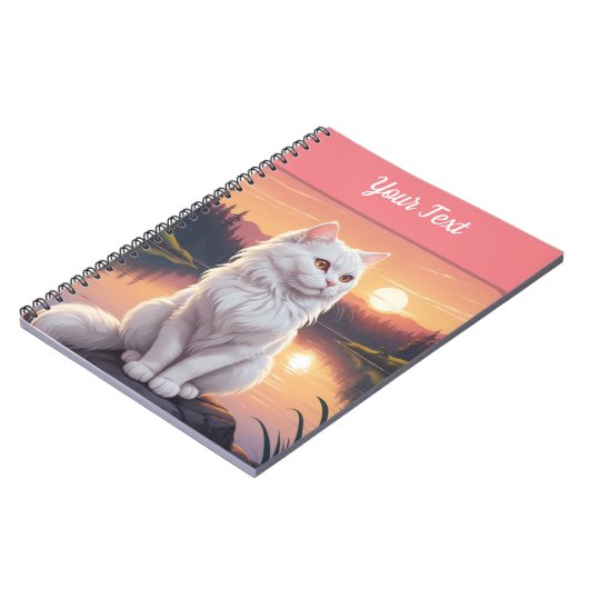 Carnet Chat blanc par lac (Côté gauche)