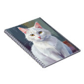 Carnet Chat Blanc | Peinture de Chat de Compagnie à l'Aqu (Côté Droit)