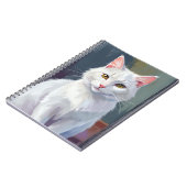 Carnet Chat Blanc | Peinture de Chat de Compagnie à l'Aqu (Côté gauche)