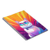 Carnet Chat blanc portant des lunettes de soleil (Côté Droit)