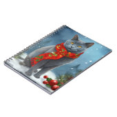 Carnet Chat bleu russe à Noël de neige (Côté gauche)