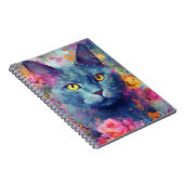 Carnet Chat bleu russe coloré (Côté Droit)