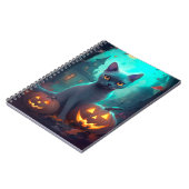 Carnet Chat bleu russe d'Halloween avec la peur Citrouill (Côté gauche)