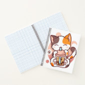 Carnet Chat Boba Tea Bubble Tea Anime Kawaii Neko pour fi (Intérieur)