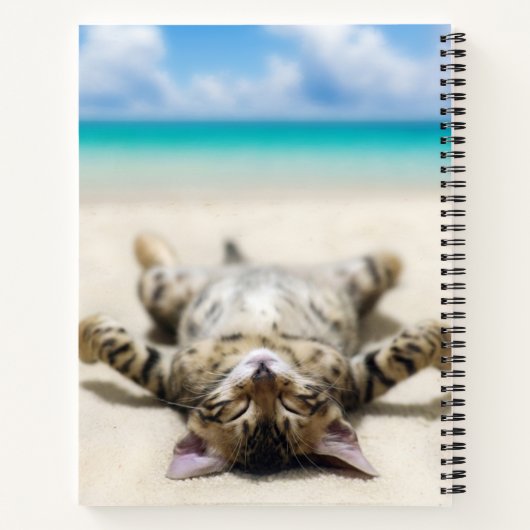 Carnet Chat bronzage à la plage   (Dos)