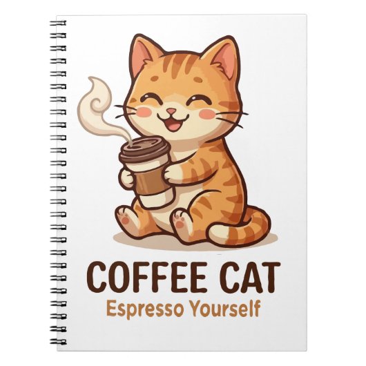 Carnet Chat Café Espresso Toi-Même Mignon Chat (Devant)