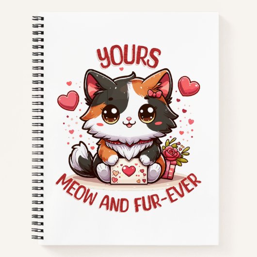 Carnet Chat calico adorable pour la Saint-Valentin (Devant)