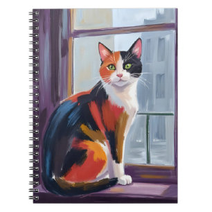 Carnet Chat calico Animal de compagnie sur le rebord de