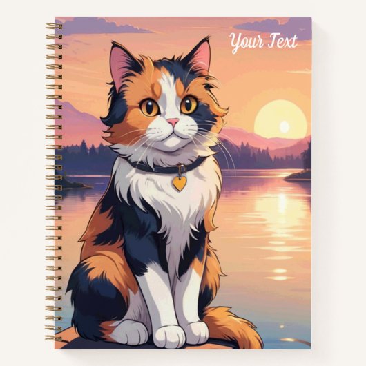 Carnet Chat calico au bord du lac (Devant)