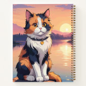 Carnet Chat calico au bord du lac (Dos)
