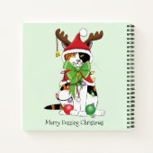 Carnet Chat Calico de Noël amusant (Dos)