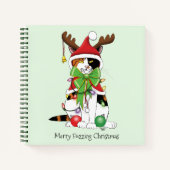 Carnet Chat Calico de Noël amusant (Devant)