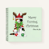 Carnet Chat Calico de Noël amusant (Devant)