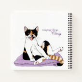 Carnet Chat calico fantaisiste violet classe et impertine (Dos)