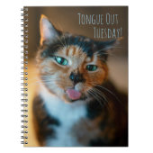 Carnet Chat Calico Naughty Langue Dehors (Devant)