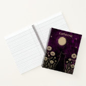Carnet Chat céleste personnalisé Lune Violet (Intérieur)