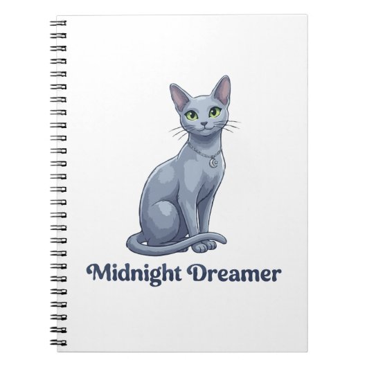 Carnet Chat céleste rêveur de minuit (Devant)