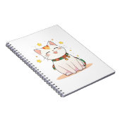 Carnet Chat Chanceux avec Design Kawaii Étoiles (Côté Droit)