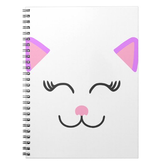 Carnet Chat chaton rose (Devant)