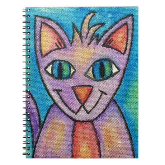 Carnet Chat Chaton Rose Violet (Devant)