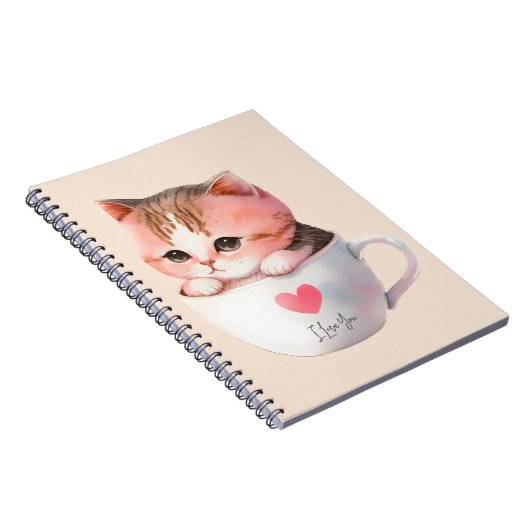 Carnet Chat Chibi Rose Pâté Kawaii (Côté Droit)