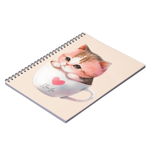 Carnet Chat Chibi Rose Pâté Kawaii (Côté gauche)
