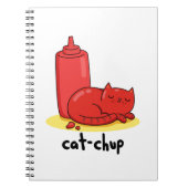 Carnet Chat-chup Drôle Ketchup Rouge Chat Jeu de mots (Devant)