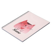Carnet Chat Coeur rose Fille (Côté gauche)
