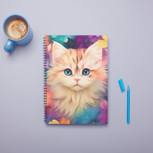 Carnet Chat coloré mignon