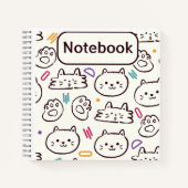 Carnet chat coloré mignon pour les enfants (Devant)