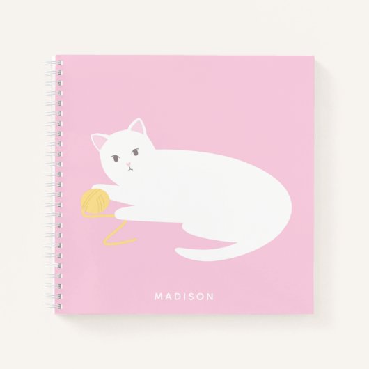 Carnet Chat coquin avec Fil rose (Devant)