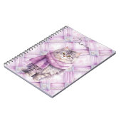 Carnet Chat Cosy Écharpe violette hiver (Côté gauche)