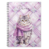 Carnet Chat Cosy Écharpe violette hiver (Devant)