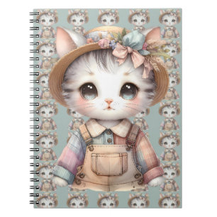 Carnet Chat Cottagecore au look Pastel en Salopette & Cha