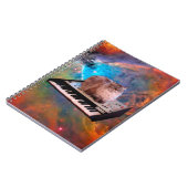 Carnet Chat couché sur un clavier dans l'espace (Côté gauche)