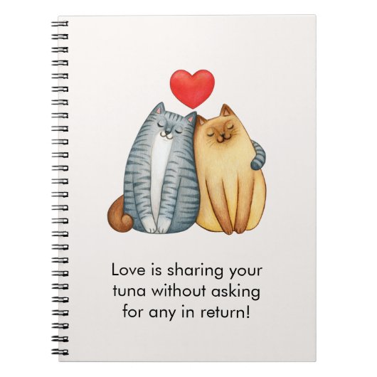 Carnet Chat Couple Amateurs Cute Funny Heureuse Sainte-Va (Devant)