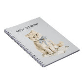 Carnet Chat crème arc bleu Caturday (Côté Droit)