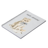 Carnet Chat crème arc bleu Caturday (Côté gauche)