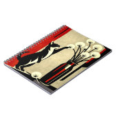 Carnet Chat curieux et pissenlits – Style Art Déco (Côté gauche)