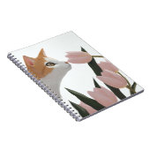 Carnet Chat Curieux Floral de Printemps (Côté Droit)