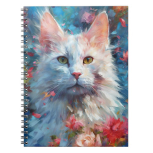 Carnet Chat d'Angora turc coloré