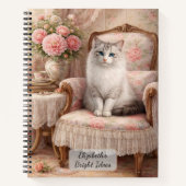 Carnet Chat dans un fauteuil fleuri (Devant)